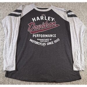 Harley Davidson Performance Shirt Mens XL Grey Pullover Long Sleeve Biker